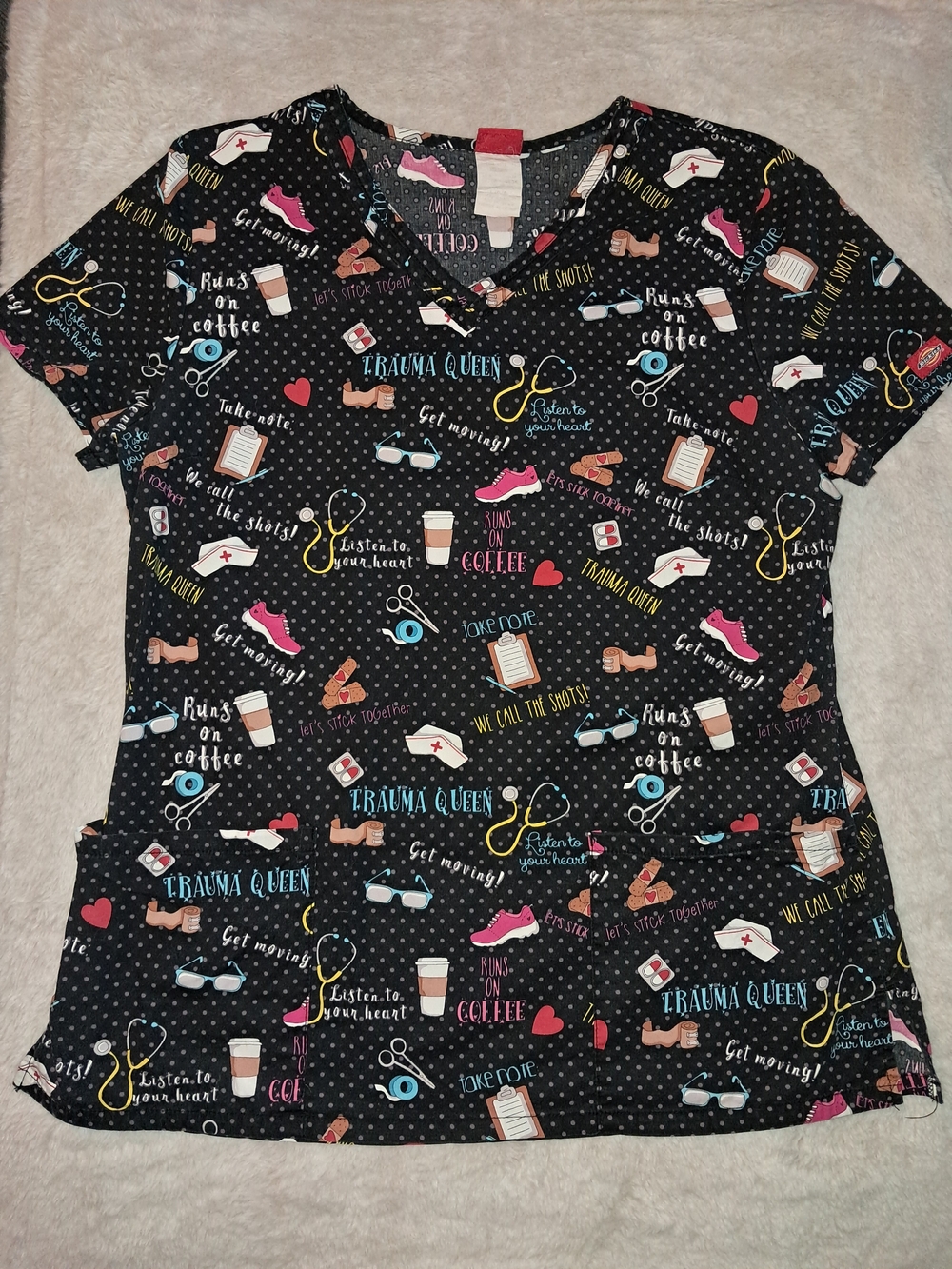 Mandala Dickies Med Couture Barco Womens Scrubs Top Bundle Large - Picture 3 of 7